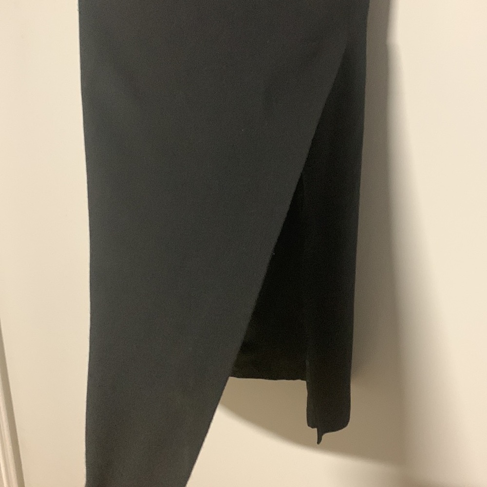 Made in🇨🇦VTG 90’ 💯% Pure Virgin Georgette Wool Black Maxi Slits Skirt - Picture 8 of 16